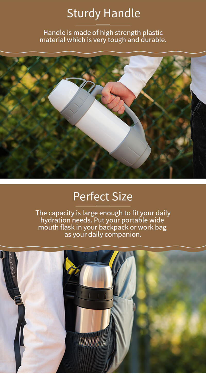 Large Capacity Stainless Steel Vacuum Water Flask With Handle