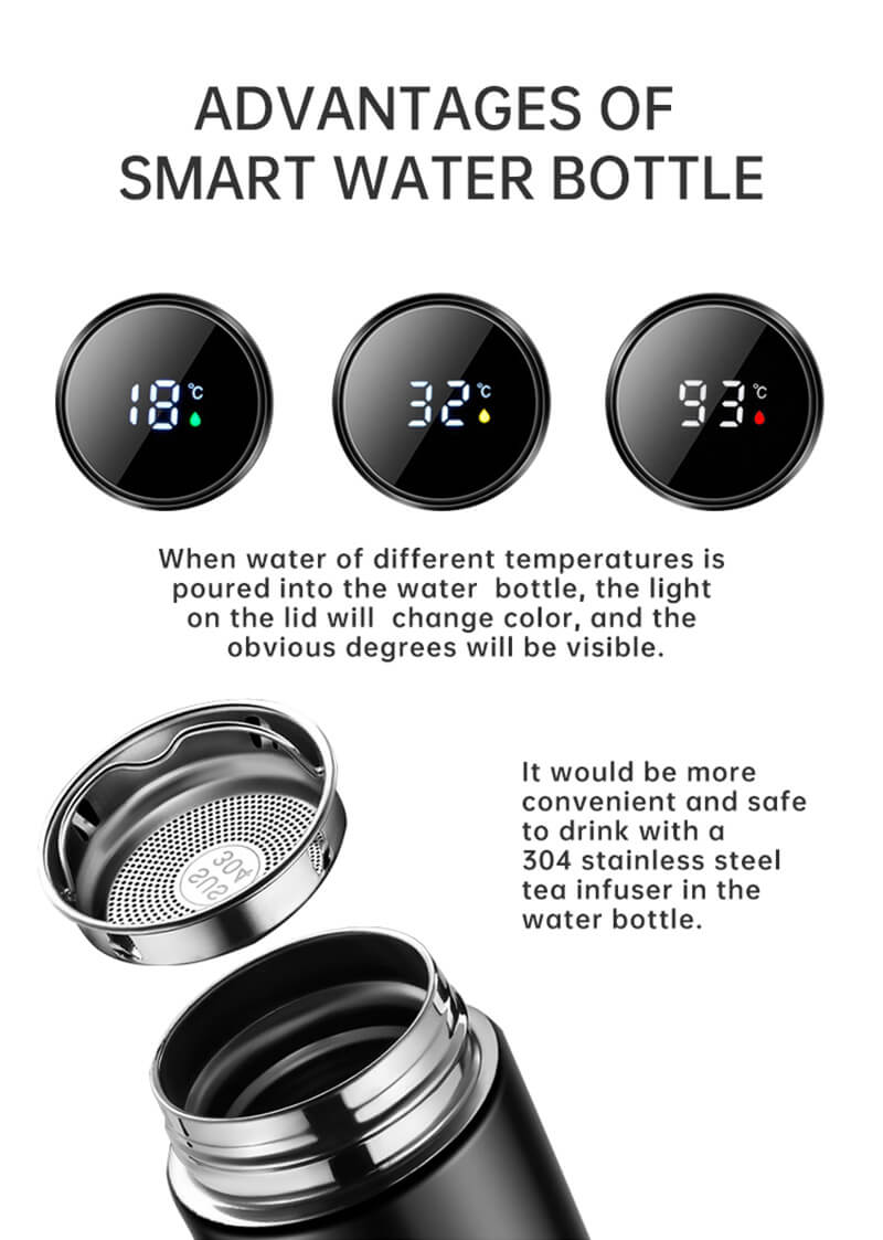 Smart thermos Water Bottle with LCD Temperature Display
