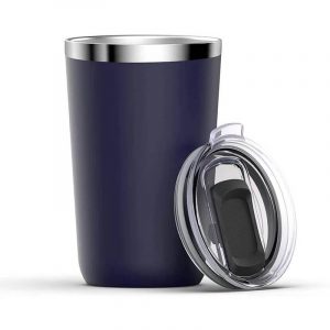 Double-wall stainless steel travel coffee mugs with lid for sale
