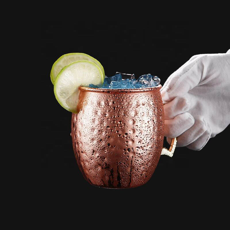 New Design Moscow Mule Mug Copper Coating Wine Cup Stainless Steel Beer Cocktail Mug