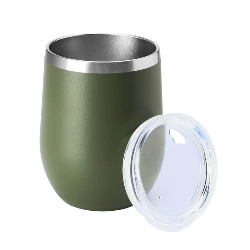 Wholesale Custom Stemless 12oz Vacuum Stainless Steel coffee Tumblers  mug with Lid and Straw