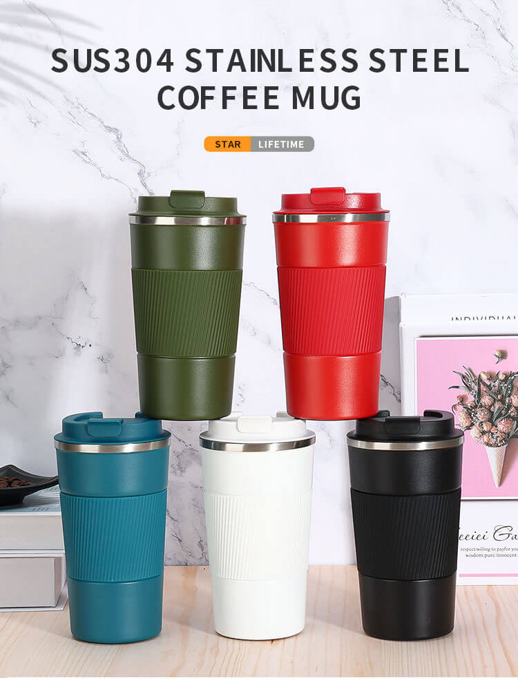 Wholesale Double Wall Insulated Stainless Steel Coffee Mug Tumbler with silicone case