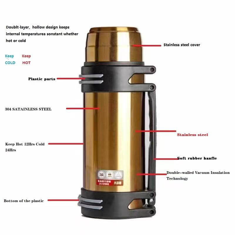 portable stainless steel vacuum insulated outdoor camping  sports water flask