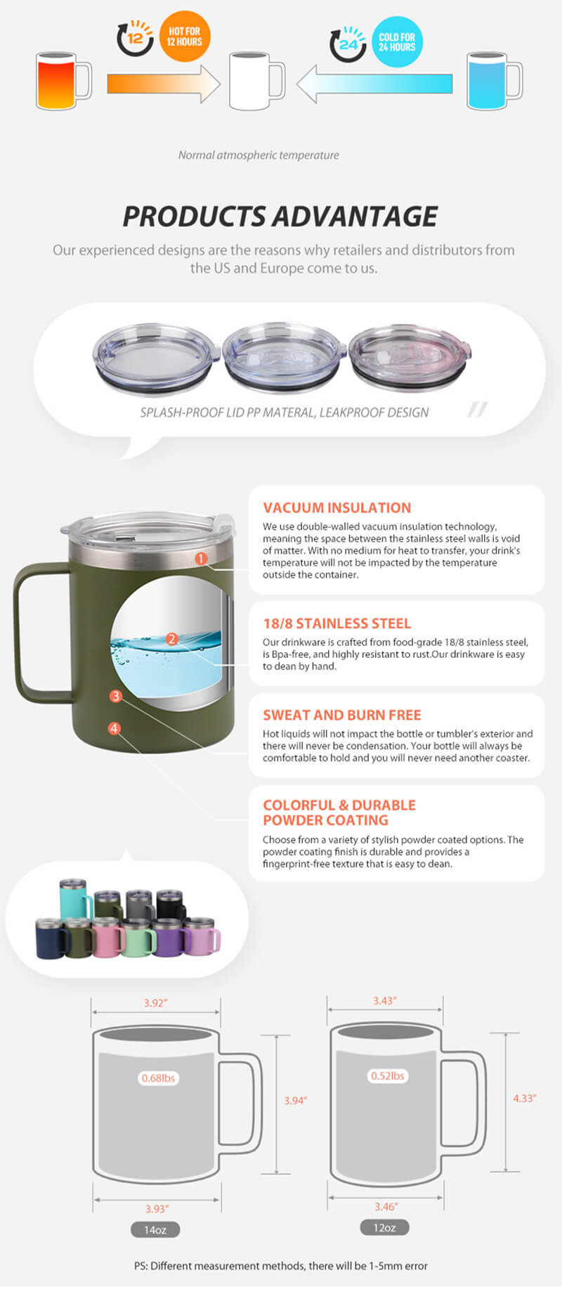 wholesale custom double-walled mug stainless steel coffee tumbler travel print cups vacuum water cups